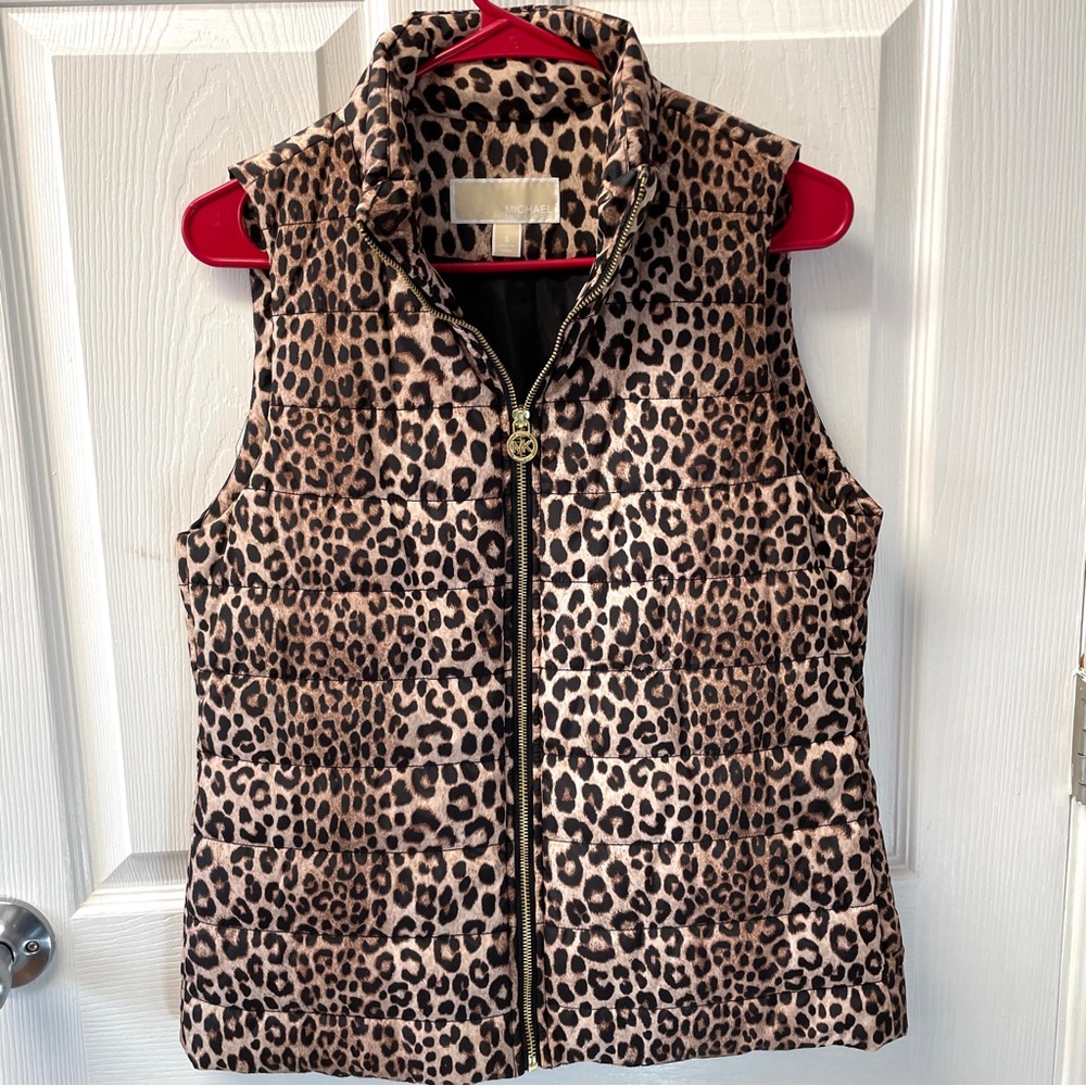 Michael Kors leopard puffer vest